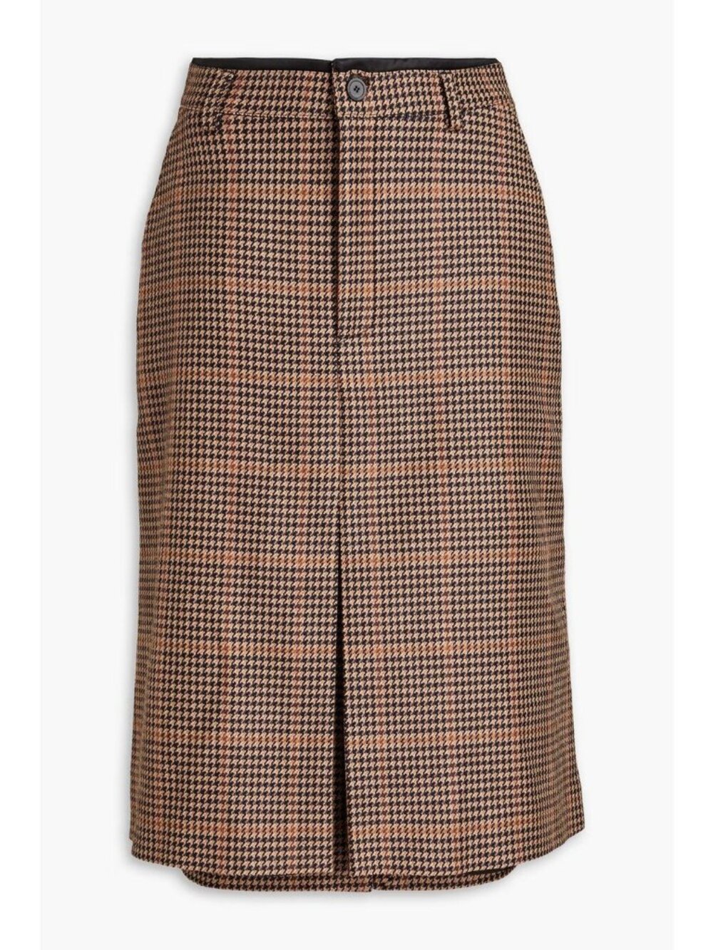 NWT $1100 Balenciaga Houndstooth and Denim Skirt Brown Size 4 - Picture 1 of 7